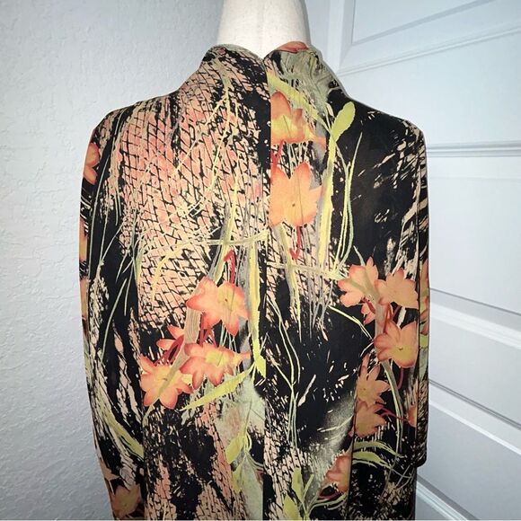 Leslie Fay Floral Print Sleeveless Maxi Dress Long Sleeve Blouse Top 2 Pc. Set - Picture 4 of 15